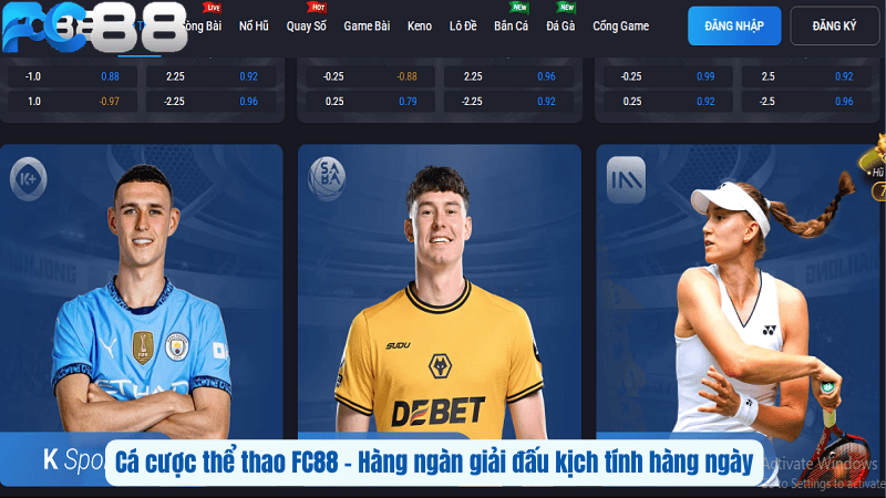 Cá cược thể thao FC88 – Hàng ngàn giải đấu kịch tính hàng ngày